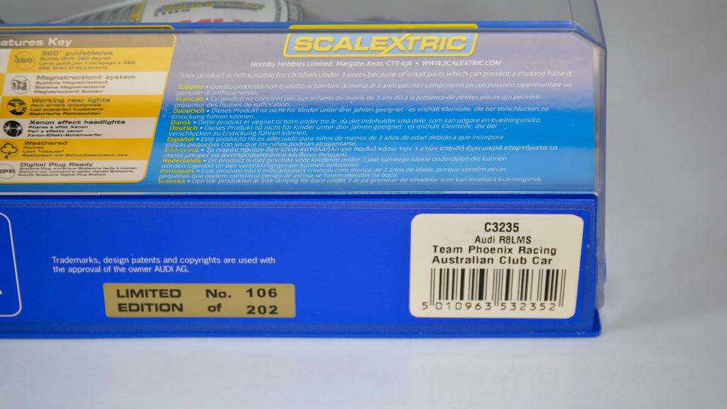 Scalextric Audi R8 LMS Australian Club car C3235